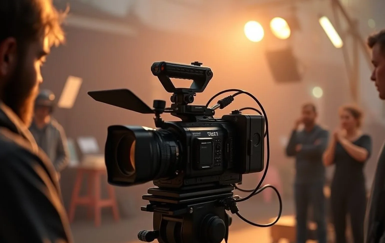 cinematographer filming scene professional image