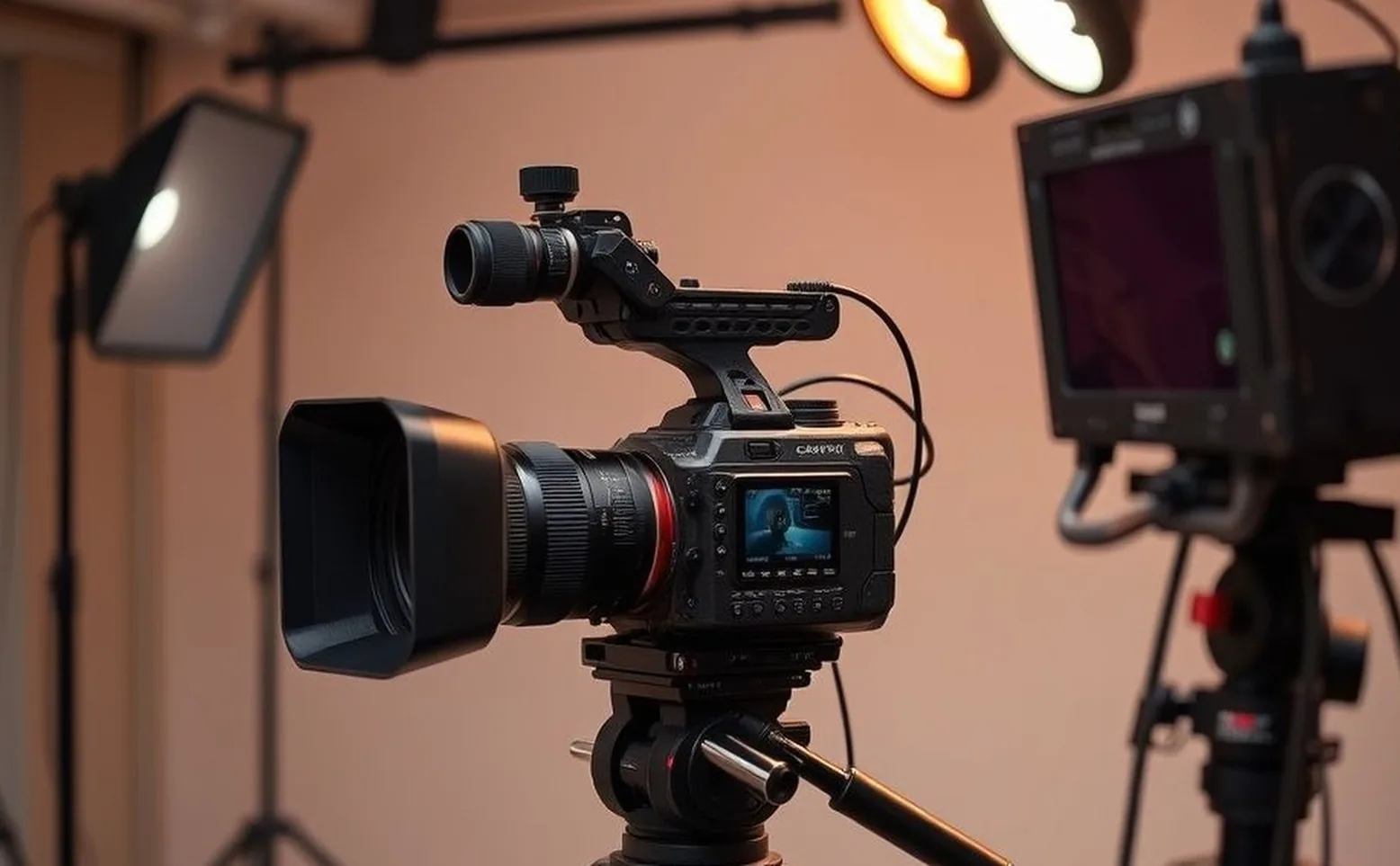 studio camera equipment stock image